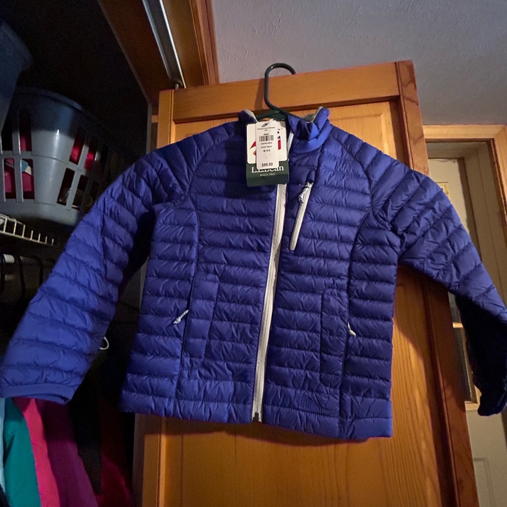 Kids L.L. Bean Blue Puffer Jacket Lightweight Weather-Resistant